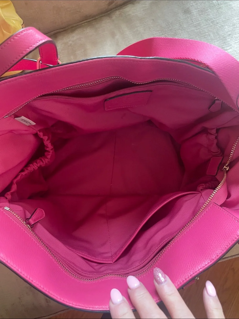 COACH Women's Pink diaper Bag with Detachable Strap, great as an office bag!